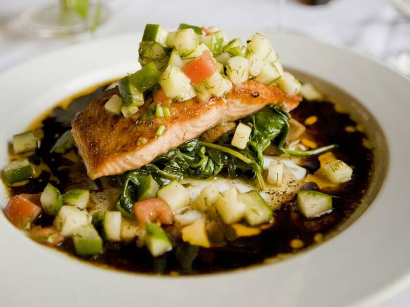 Herb-crusted salmon