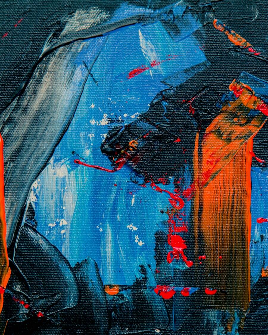 Indigo night, Acrylic on canvas · 40 × 50 cm
