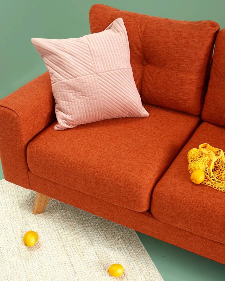 Blush ribbed cushion cover